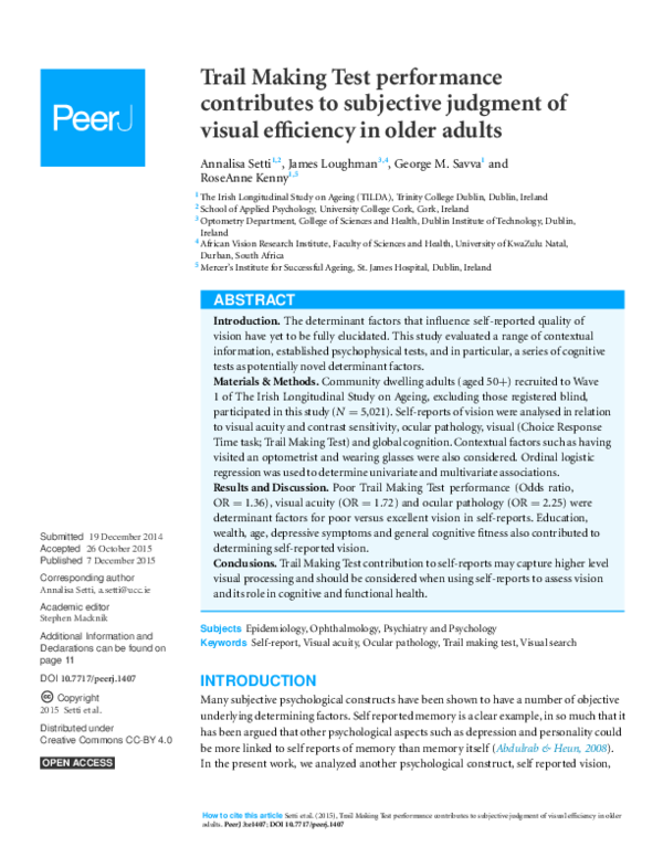 (PDF) Trail Making Test performance contributes to subjective judgment ...