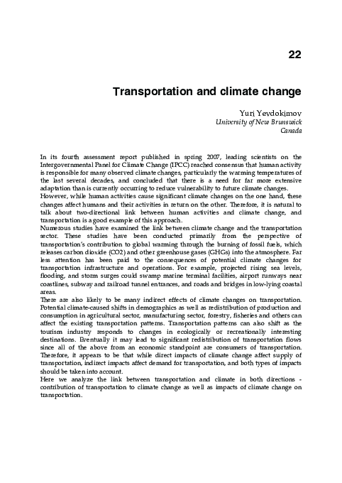 (PDF) Climate Change and Transportation
