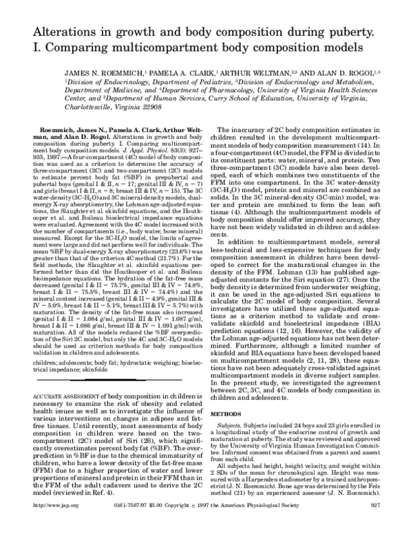 (PDF) Alterations in Growth and Body Composition During Puberty: III ...
