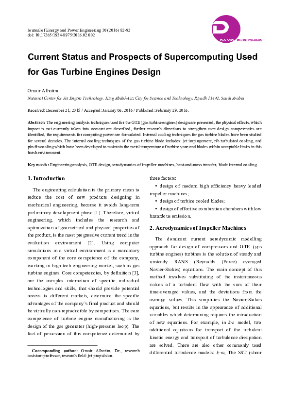 (PDF) Current Status and Prospects of Supercomputing Used for Gas ...