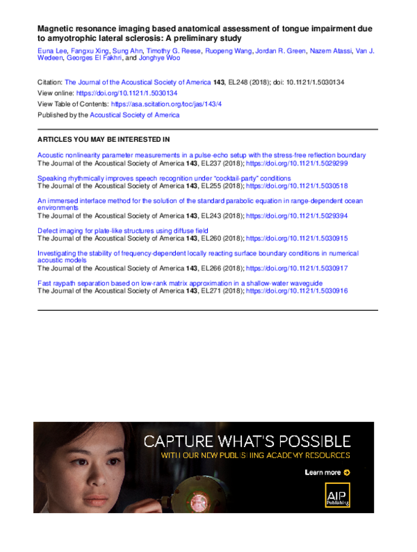 (PDF) Magnetic resonance imaging based anatomical assessment of tongue ...