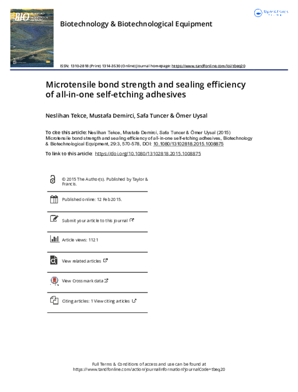 (PDF) Microtensile bond strength and sealing efficiency of all-in-one ...