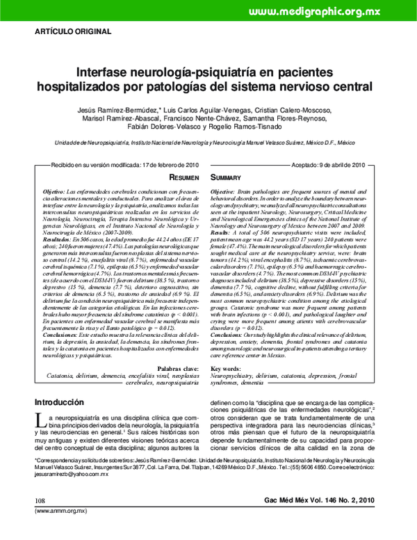(PDF) [Neurologypsychiatry interface in central nervous system