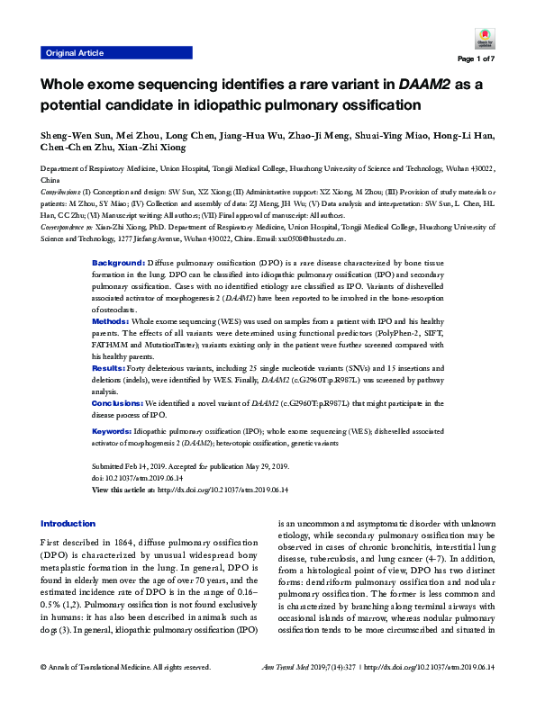 (PDF) Whole-exome sequencing identifies rare variants in ATP8B4 as a ...