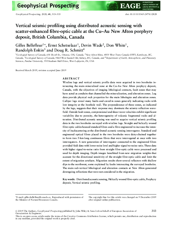 (PDF) Vertical seismic profiling using Distributed Acoustic Sensing ...