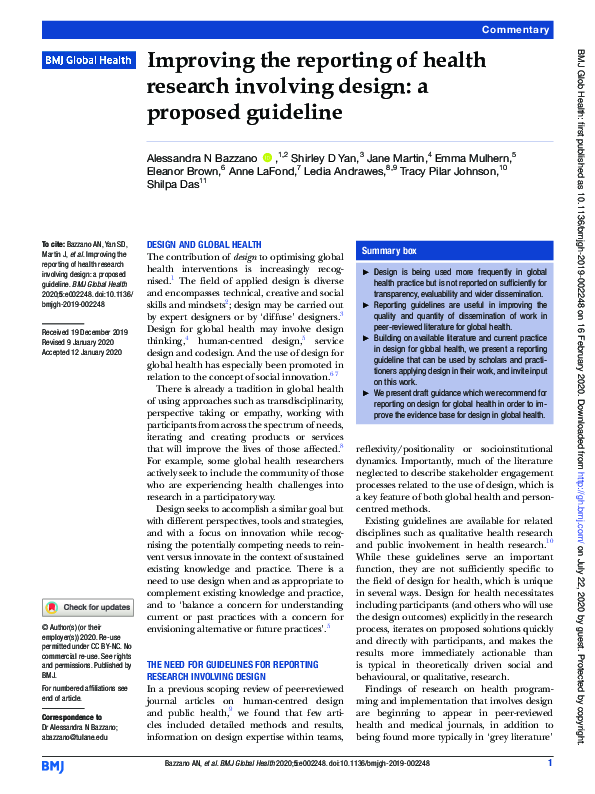 (PDF) Improving the reporting of health research involving design: a ...