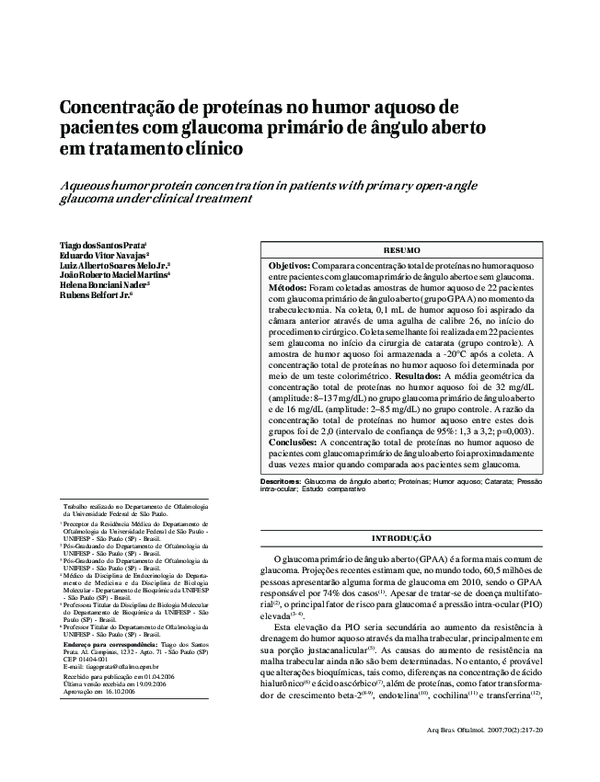 (PDF) [Aqueous humor protein concentration in patients with primary ...