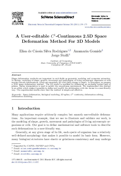 (PDF) A User-editable C1-Continuous 2.5D Space Deformation Method For ...