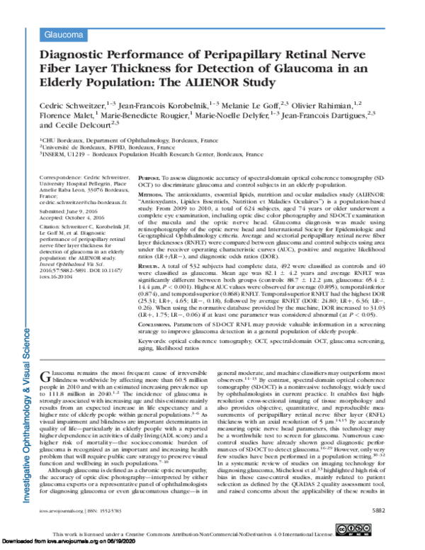 (PDF) Diagnostic Performance of Peripapillary Retinal Nerve Fiber Layer ...