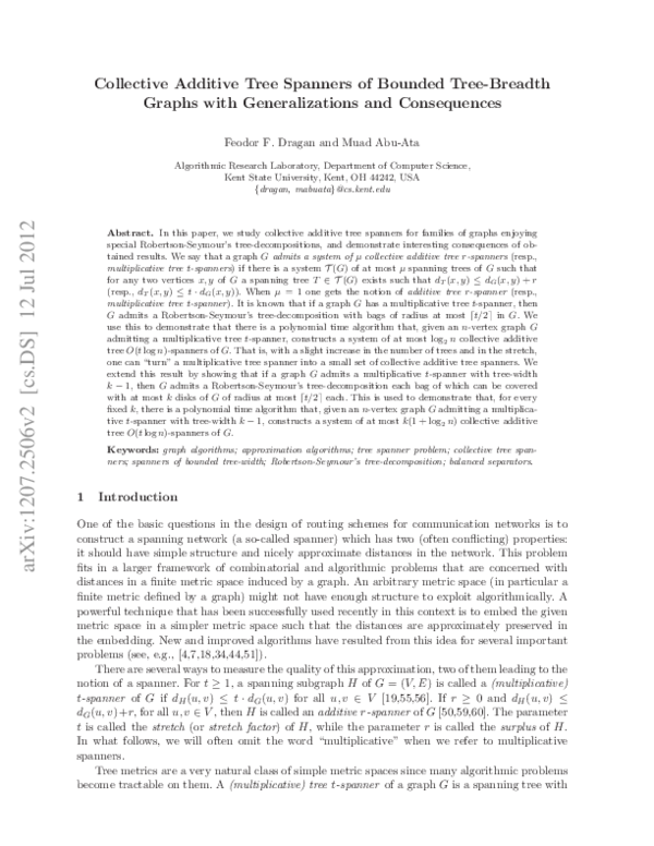 (PDF) Collective Additive Tree Spanners of Bounded Tree-Breadth Graphs ...