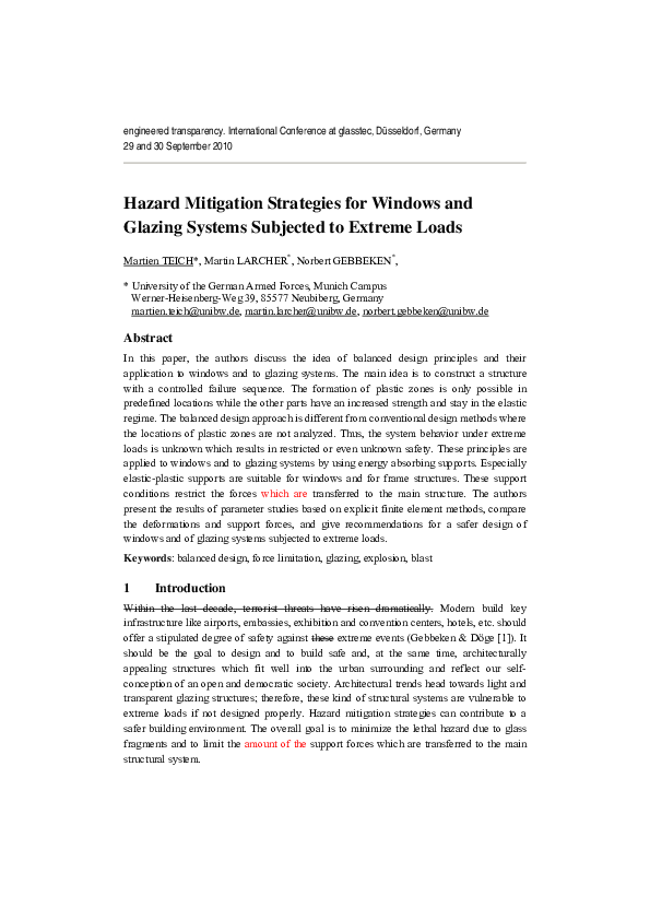 (PDF) Hazard mitigation strategies for windows and glazing systems ...