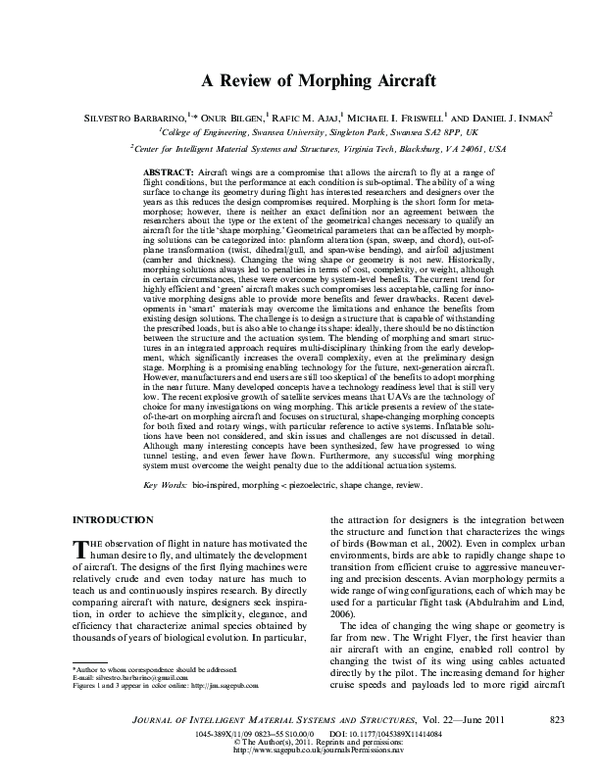 A Review Of Morphing Aircraft