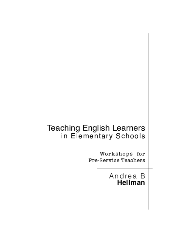 (PDF) Workshops on Teaching English Learners in Elementary Schools ...