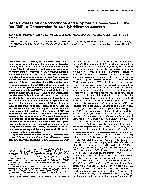 (PDF) Gene expression of prohormone an proprotein convertases in the ...