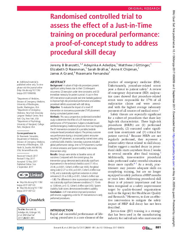 (PDF) Randomised controlled trial to assess the effect of a Just-in ...