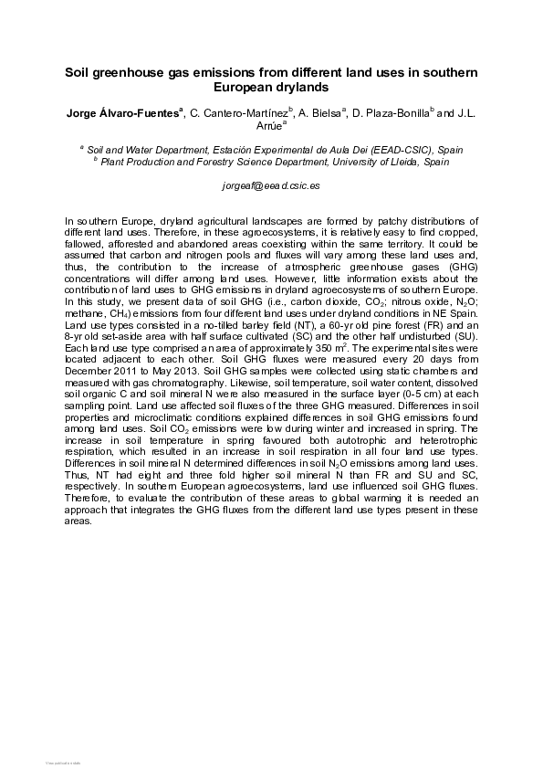 (PDF) Soil greenhouse gas emissions from different land uses in ...
