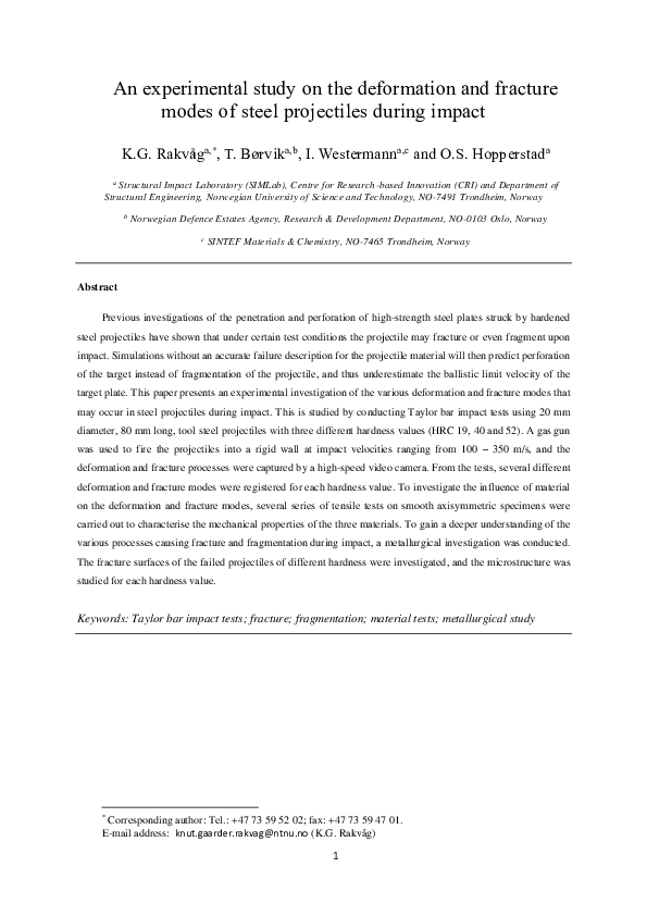 (PDF) An experimental study on the deformation and fracture modes of ...