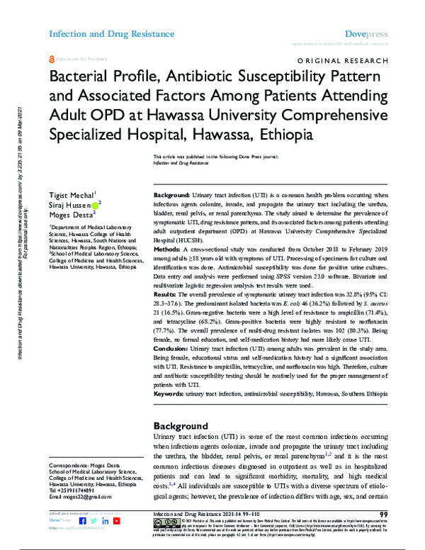 (PDF) Bacterial Profile, Antibiotic Susceptibility Pattern and ...