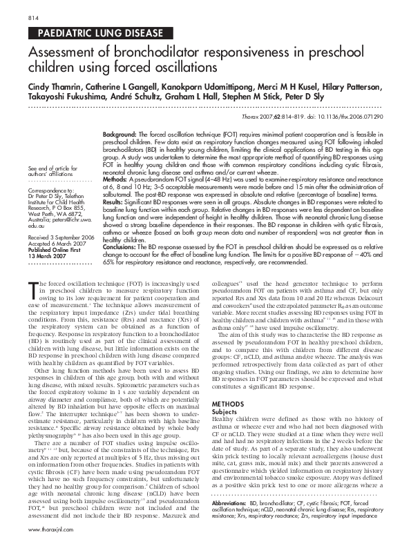 (PDF) Assessment of Bronchodilator Responsiveness in Infants with Bronchiolitis Maximilian
