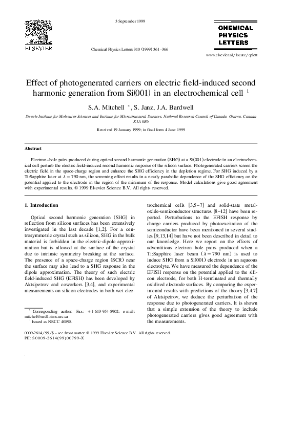 (PDF) Effect of photogenerated carriers on electric field-induced ...