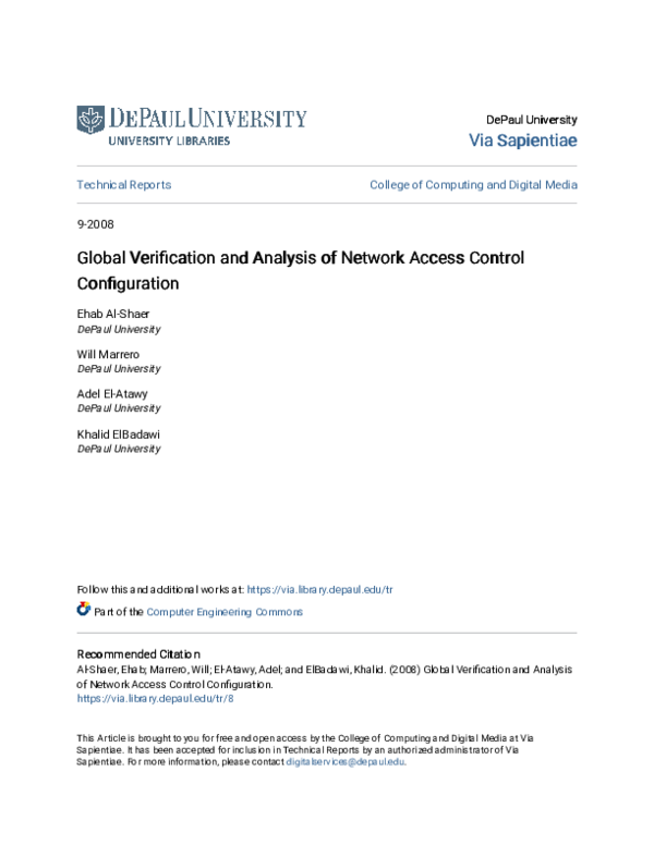 (PDF) Global Verification and Analysis of Network Access Control ...