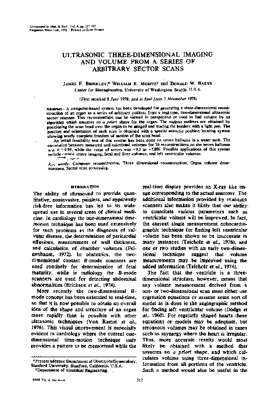 (PDF) Ultrasonic three-dimensional imaging and volume: An in vitro ...
