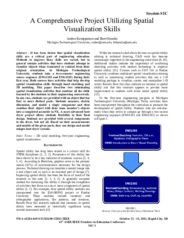 (PDF) A comprehensive project utilizing spatial visualization skills