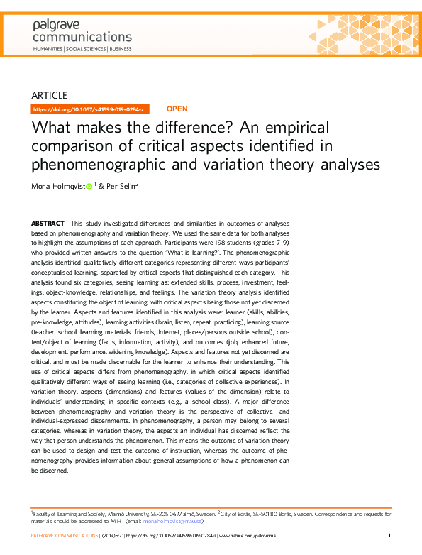 (PDF) What makes the difference? An empirical comparison of critical ...