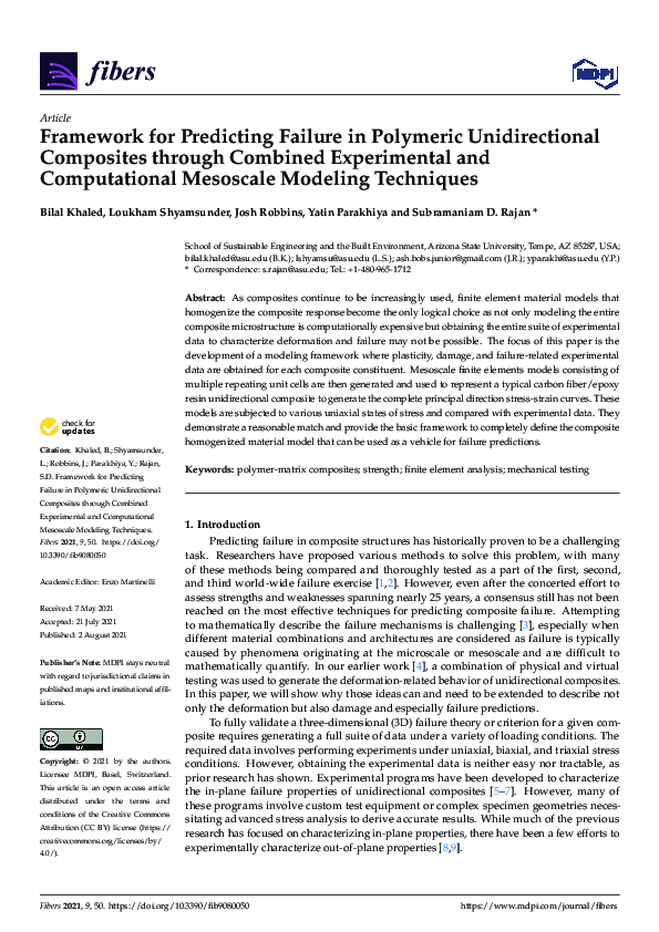 (PDF) Framework for Predicting Failure in Polymeric Unidirectional ...