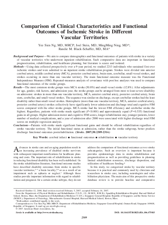 (PDF) Comparison of Clinical Characteristics and Functional Outcomes of ...