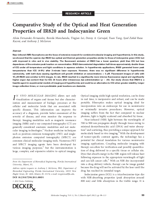 (PDF) Comparative study of the optical and heat generation properties ...