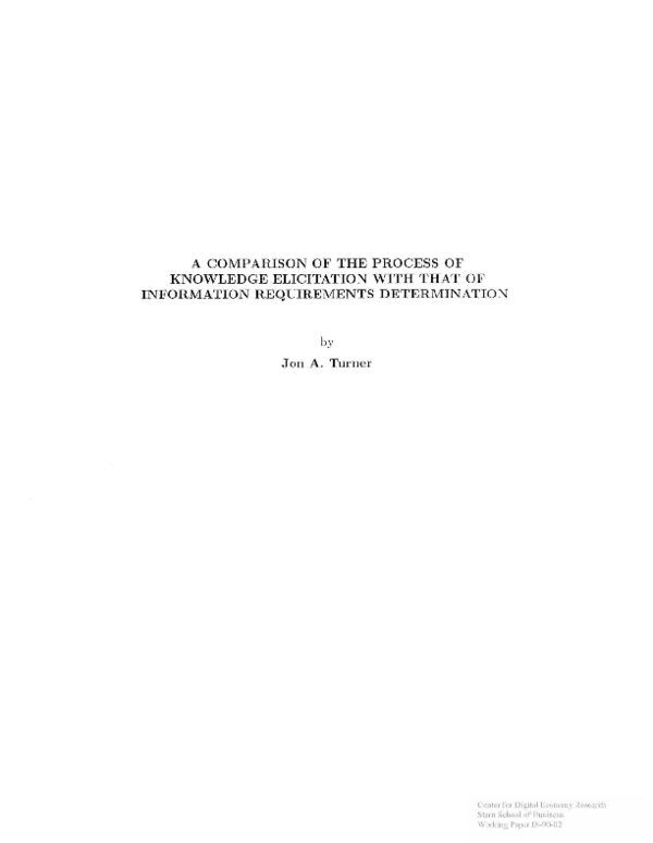 (PDF) A comparison of the process of knowledge elicitation with that of ...
