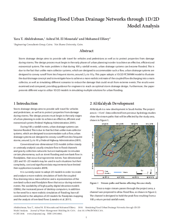 Pdf Simulating Flood Urban Drainage Networks Through 1d 2d Model Analysis