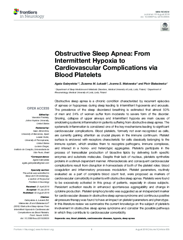 (PDF) Obstructive Sleep Apnea: From Intermittent Hypoxia to ...