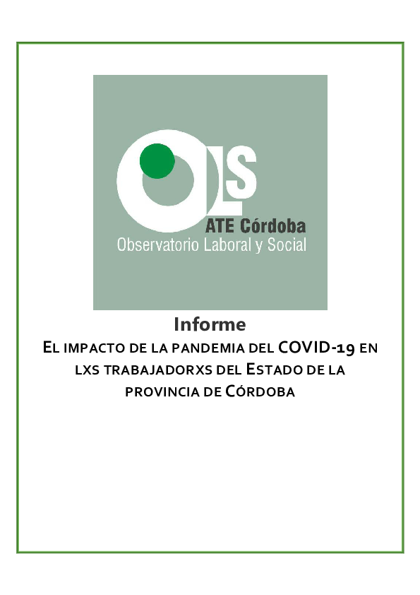 (PDF) EL IMPACTO DE LA PANDEMIA DEL COVID-19 EN LXS TRABAJADORXS DEL ...