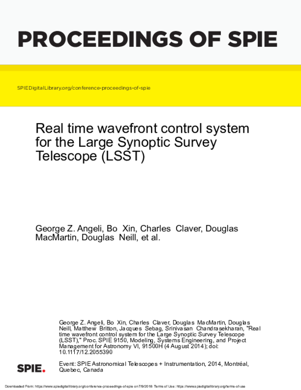 (PDF) Real time wavefront control system for the Large Synoptic Survey ...