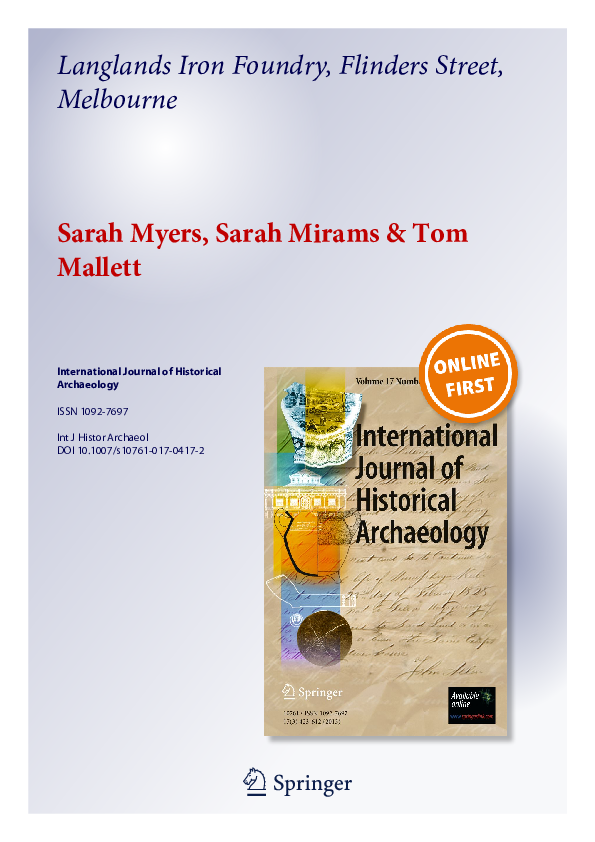 (PDF) Langlands Iron Foundry, Flinders Street, Melbourne Sarah Myers
