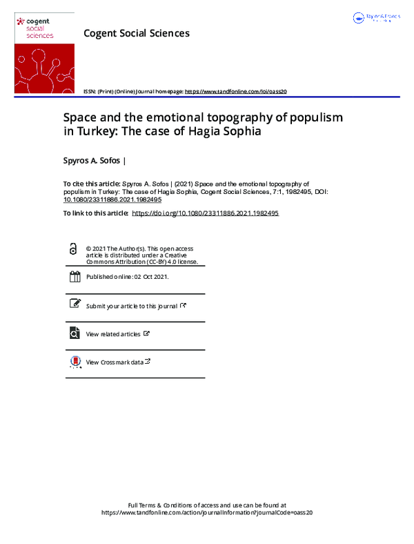 (PDF) Space and the emotional topography of populism in Turkey: The ...