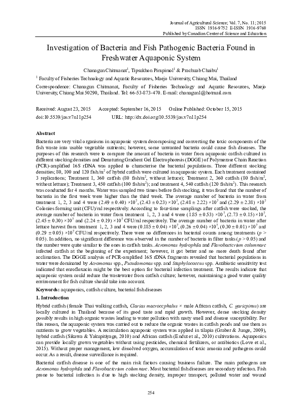 (PDF) Investigation of Bacteria and Fish Pathogenic Bacteria Found in ...