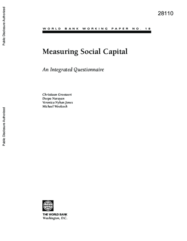 (PDF) Measuring Social Capital