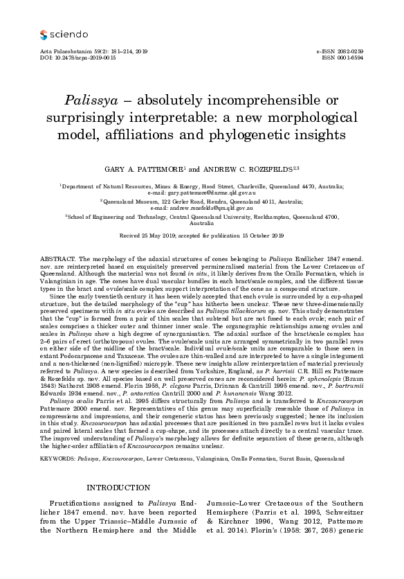 (PDF) Palissya – absolutely incomprehensible or surprisingly ...