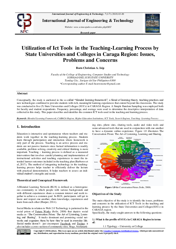 (PDF) Utilization of Ict Tools in the Teaching-Learning Process by ...