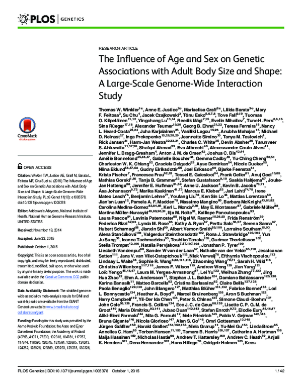 (PDF) The Influence of Age and Sex on Genetic Associations with Adult ...