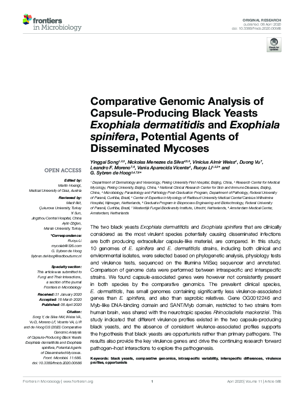 (PDF) Comparative Genomic Analysis of Capsule-Producing Black Yeasts ...