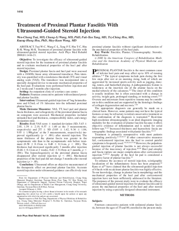 (PDF) Treatment of proximal plantar fasciitis with ultrasound-guided ...