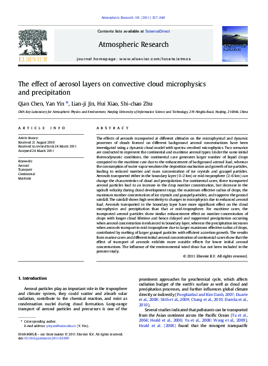 (PDF) The effect of aerosol layers on convective cloud microphysics and ...