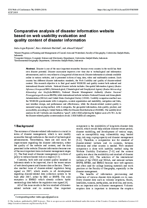 (PDF) Comparative analysis of disaster information website based on web ...