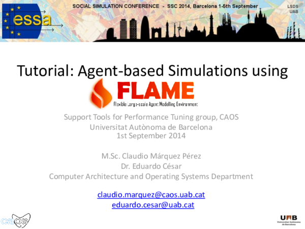 (PDF) Tutorial: Agent-based Simulations using FLAME