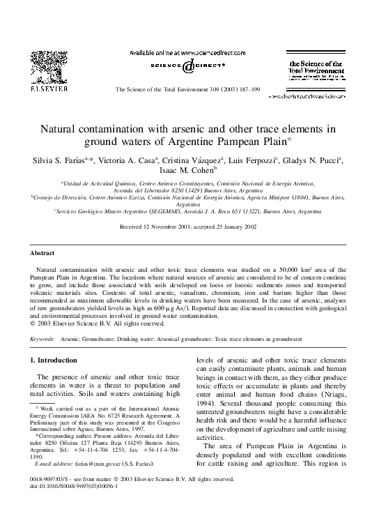 (PDF) Natural contamination with arsenic and other trace elements in ...