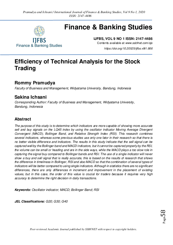(PDF) Technical Analysis To Determine Buying And Selling Signal In ...